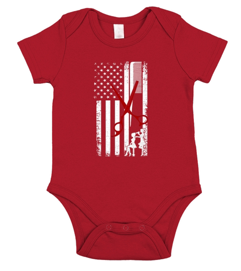 Hair Stylist Flag Short Sleeve Baby One-Piece
