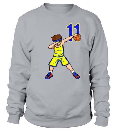 Cool Yellow Blue Basketball Team Number 11 Women's Sweatshirt