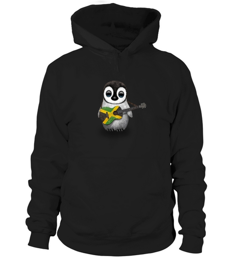 Baby Penguin Playing Jamaican Flag Guitar shirt Hoodie Unisex