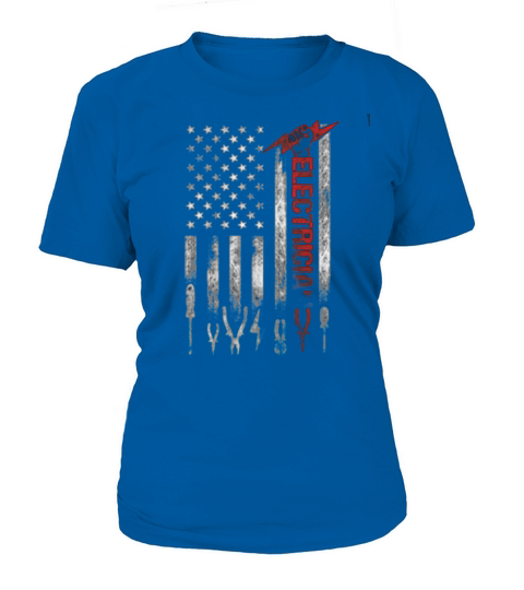 American Flag Patriotic Electrician Fathers Day T-Shirt Woman