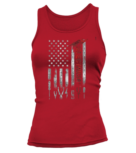 American Flag Patriotic Electrician Fathers Day Tank top Woman