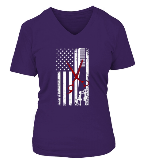 Hair Stylist Flag V-neck T-Shirt Woman