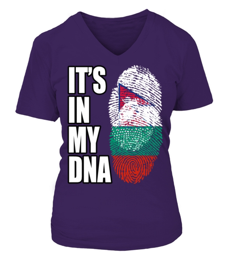 Bulgarian And Nepalese Mix DNA Flag Heritage Women's V-Neck T-shirt