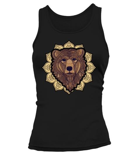 mandala bear spiritual namaste meditaion goa Women's Tank Top