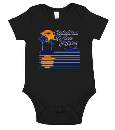 Catalina Wine Mixer Beach Palm Trees Short Sleeve Baby One-Piece