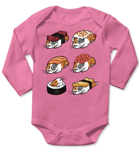 Guinea Pig Sushi Nigiri Long Sleeve Baby One-Piece