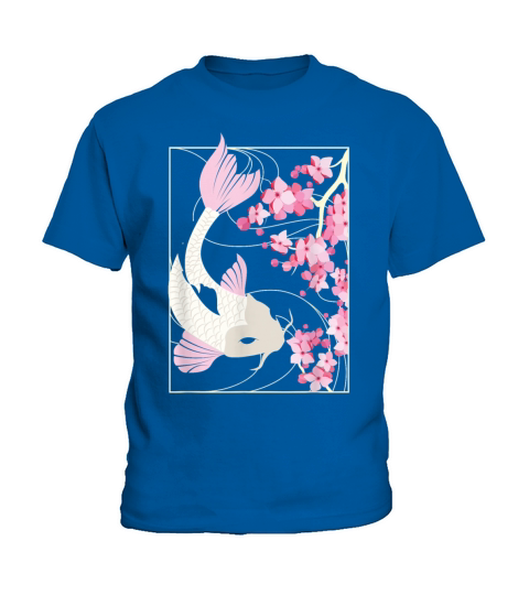Vintage Cherry Blossom I Japanese Fish I Koi Carp Kids T-Shirt