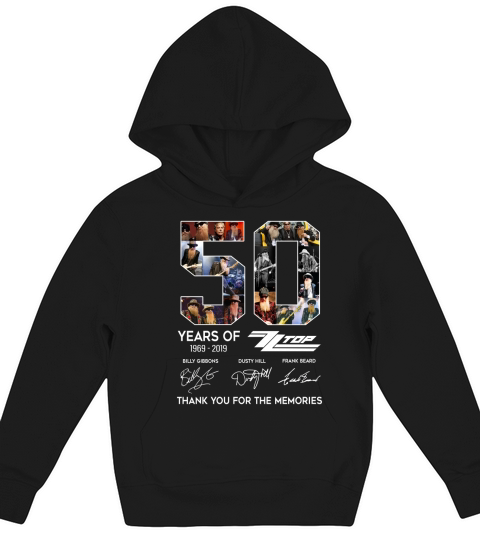 50 Years of Zz Top Thank You For The Memories Signatures shirt Kids Hoodie