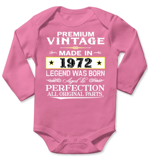 PREMIUM VINTAGE 1972 Long Sleeve Baby One-Piece