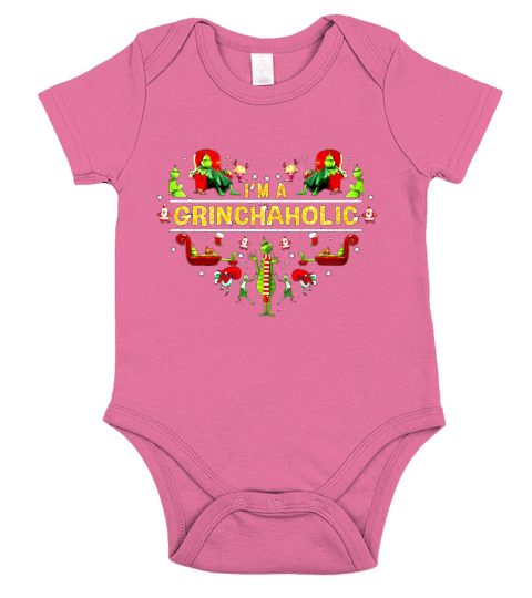 I Am Grinch Aholic Christmas Short Sleeve Baby One-Piece