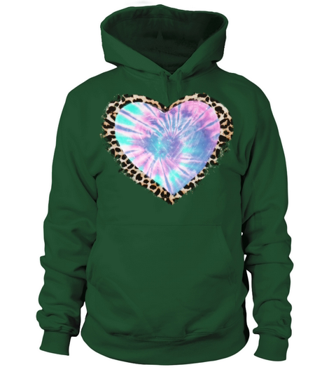 Tie Dye Leopard Heart Women's Hoodie