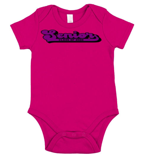 Class of 2022 Senior Purple and Black Short Sleeve Baby One-Piece