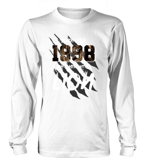 Born Wild 1998 Vintage 1998 24th Birthday Lions Men's Long Sleeve