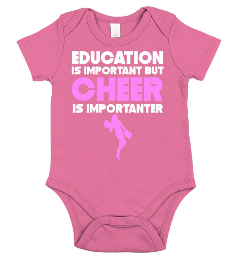 Education Is Important But Cheer Is Importanter Short Sleeve Baby One-Piece
