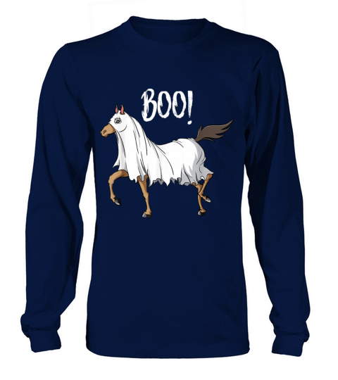 Horse Ghost Costume Funny Equestrian Horse Lover Women's Long Sleeve
