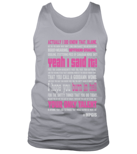 Most Popular Girls Burn Speech Womens T-Shirts Men's Tank Top