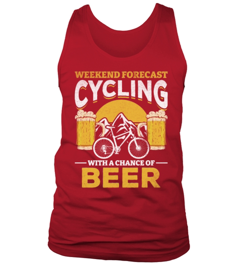 Bicyclist Weekend Forecast Cycling With A Chance Tank Top Unisex