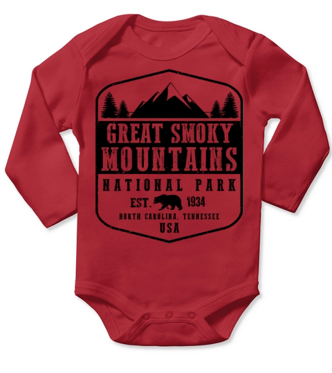 Great Smoky Mountains Long Sleeve Baby One-Piece