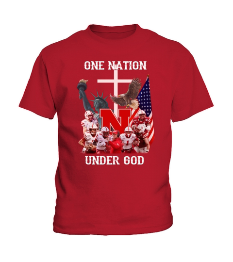Statue of Liberty American Nebraska Cornhuskers one nation under God Kids T-Shirt