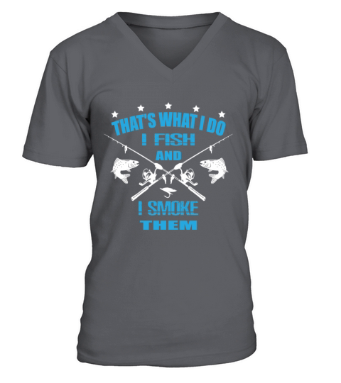 Fisherman Smoke Fish Fisher Angler Fishing Men's V-Neck T-shirt