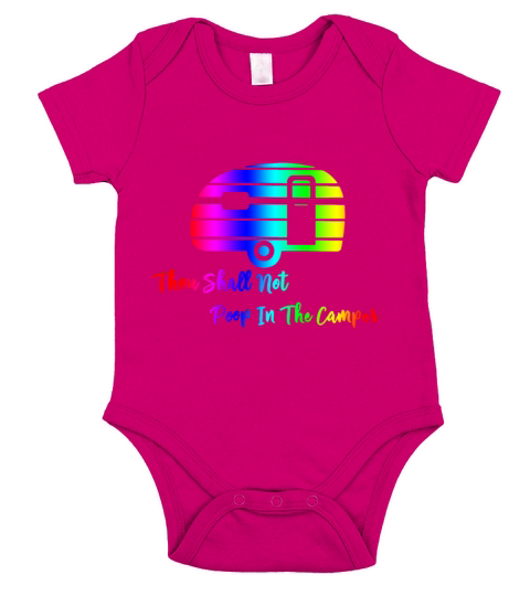 thou shall not poop in the camper camp Short Sleeve Baby One-Piece