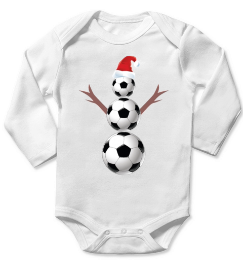Soccer Ugly Christman Snowman Long Sleeve Baby One-Piece