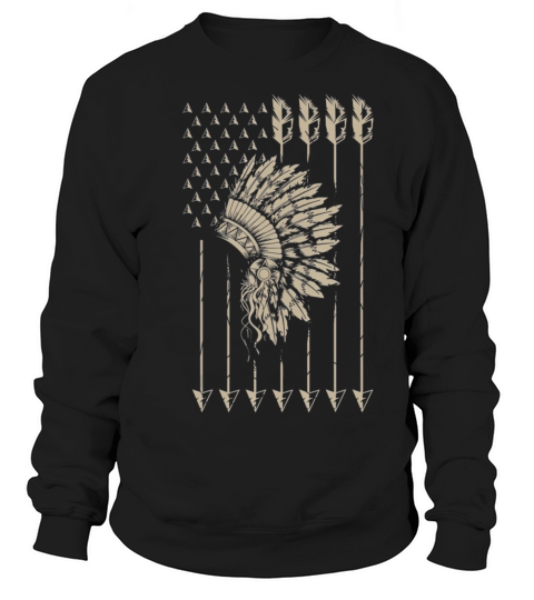 Cool Native American Arrow And pee Flag Funny Gift Women's Sweatshirt