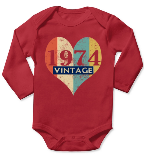Vintage 1974 Retro Long Sleeve Baby One-Piece