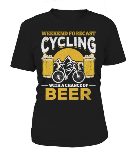 Bicyclist Weekend Forecast Cycling With A Chance Women's T-Shirt