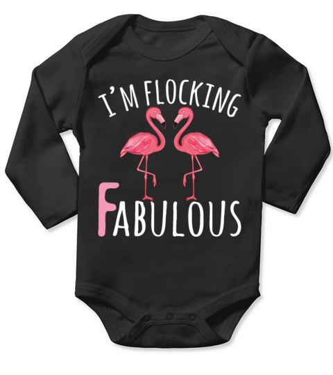Im Flocking Fabulous Watercolor Pink Flamingo Long Sleeve Baby One-Piece