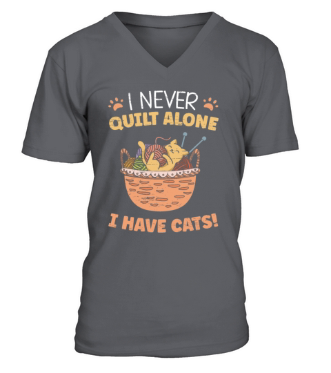 Sewer I Never Quilt Alone I Have Cats Men's V-Neck T-shirt