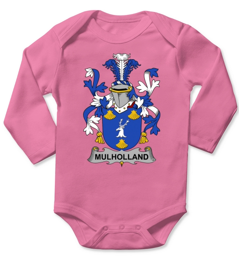 Mulholland Family Crest Irish Family Crests II Long Sleeve Baby One-Piece