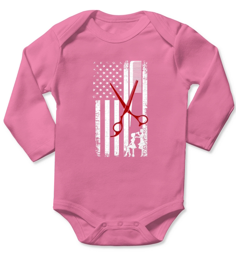 Hair Stylist Flag Long Sleeve Baby One-Piece