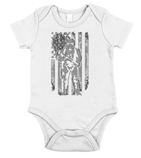 Stormtrooper American flag shirt Short Sleeve Baby One-Piece