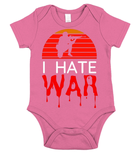 Hate war bloody text retro vintage design Short Sleeve Baby One-Piece
