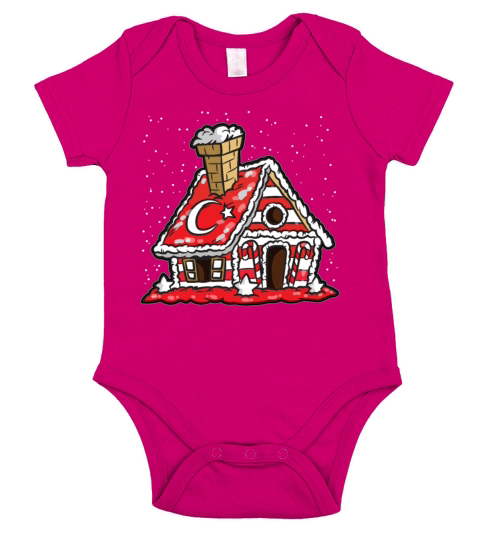 Turkish Gingerbread HouseTurkey Christmas Turks Short Sleeve Baby One-Piece