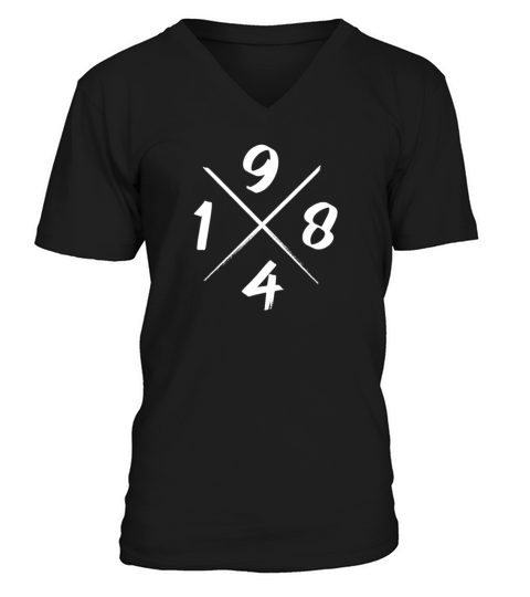 1984 year vintage Men's V-Neck T-shirt