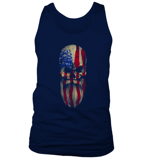 American Beard Skull T Shirt Tank Top Unisex