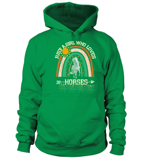 Just A Girl Loves Horses Rainbow Boho Horse Lover Women's Hoodie