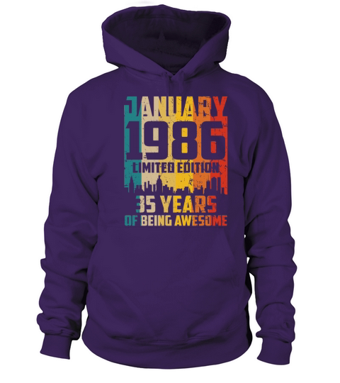 35th Birthday 35 Years Man Vintage 1986 January Women's Hoodie