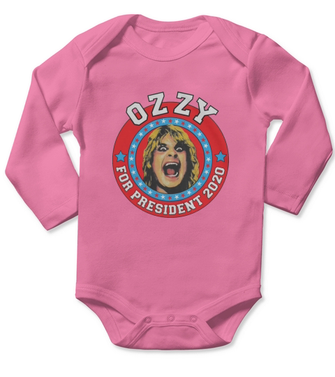 Ozzy Osbourne For President Long Sleeve Baby One-Piece