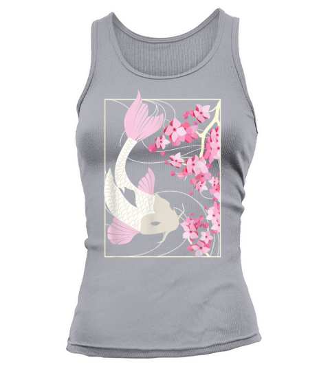 Vintage Cherry Blossom I Japanese Fish I Koi Carp Women's Tank Top