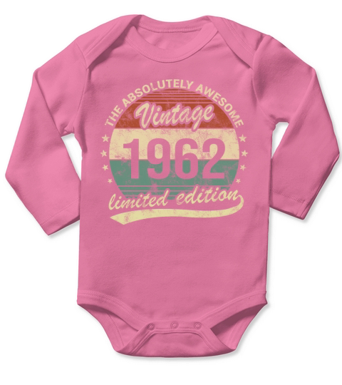 The Absolutely Awesome Vintage 1962 60th Birthday Long Sleeve Baby One-Piece