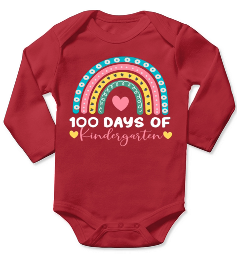 100 Days Of Kindergarten Long Sleeve Baby One-Piece