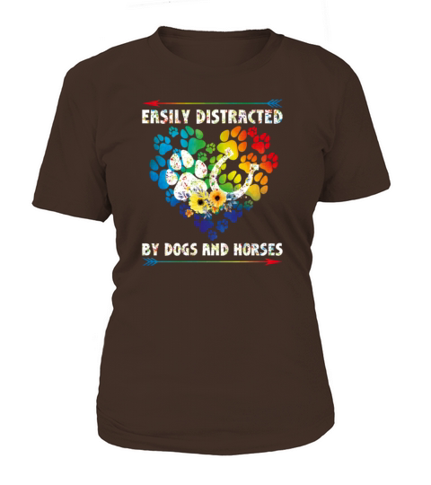 Horse Gifts For Women Easily Distracted By Dogs An Women's T-Shirt