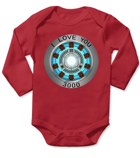 I Love You 3000 times heart Tony Stark Long Sleeve Baby One-Piece
