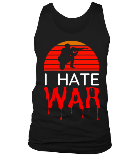Hate war bloody text retro vintage design Tank Top Unisex