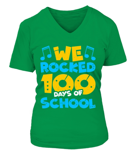 We Rocked 100 Days Of School Women's V-Neck T-shirt