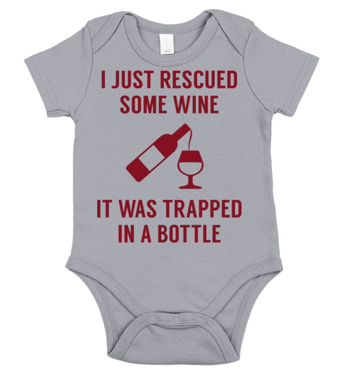 Rescued Some Wine Short Sleeve Baby One-Piece