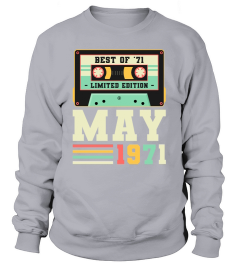 50th Birthday May Gift Vintage 1971 50 Years Women's Sweatshirt